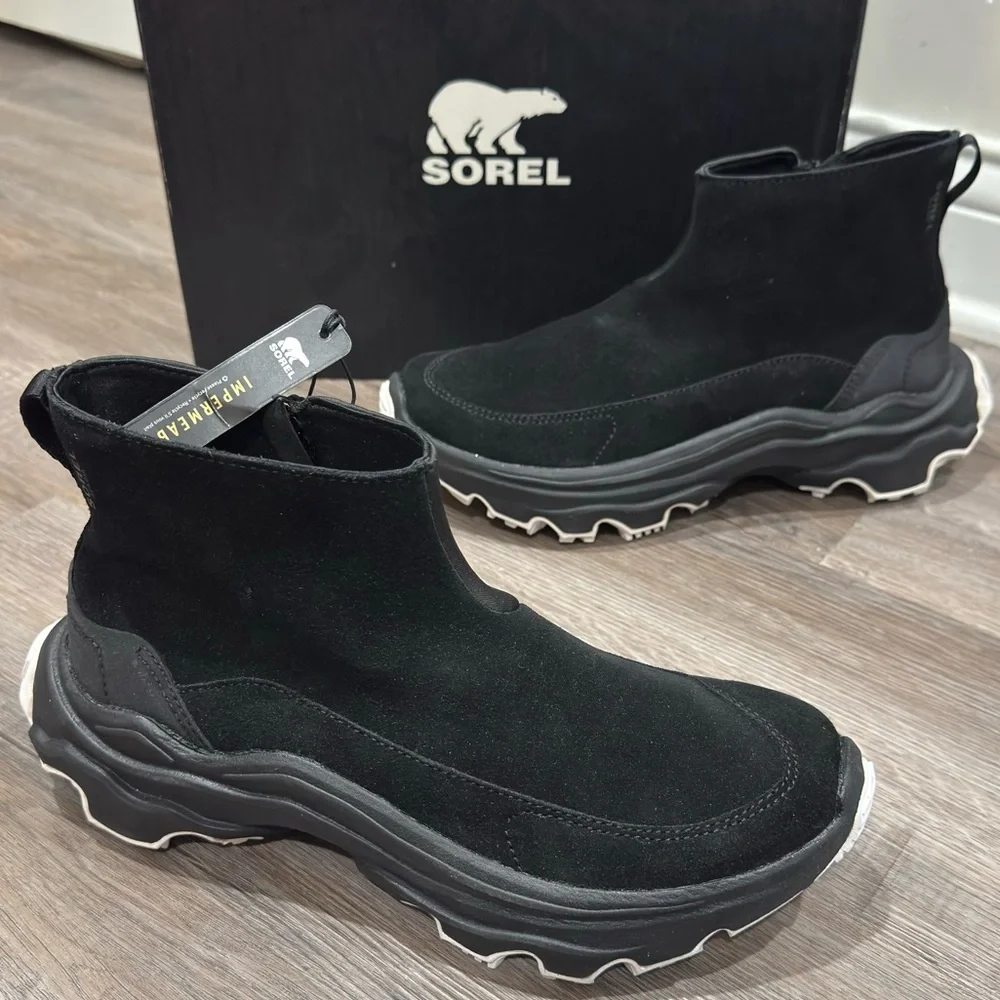 Sorel Kinetic Breakthru Acadia WP Waterproof Black Bootie Boots